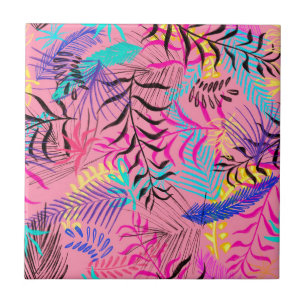 Carreau Feuilles Tropicales