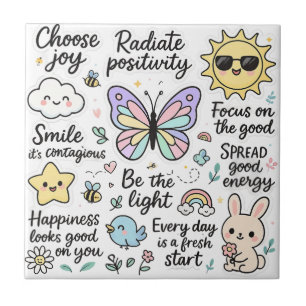 Carreau Feuillet d'autocollants Kawaii-Boho