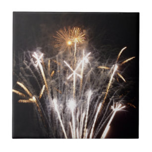 Carreau Feux d'artifice blancs et or II Célébration patrio