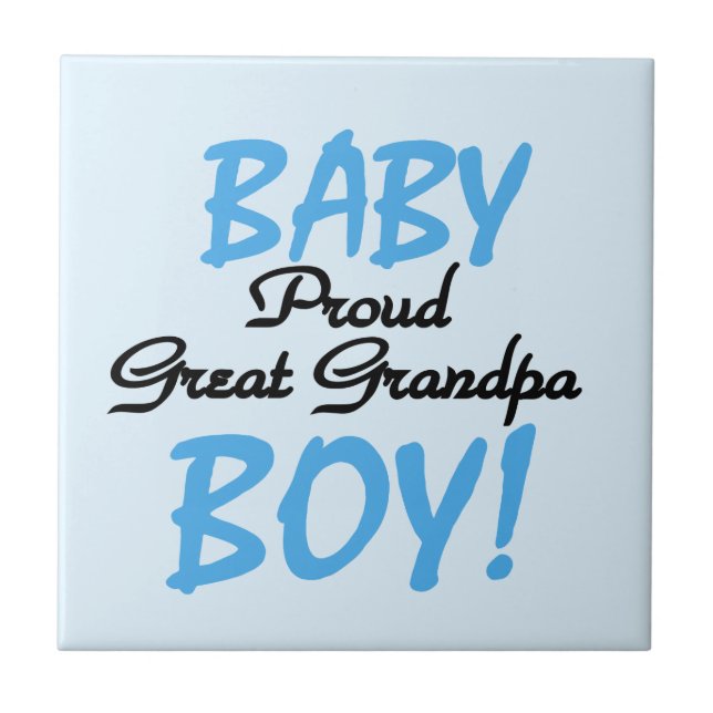 Carreau Fière Grand Papy Bébé Cadeaux Garçon (Devant)