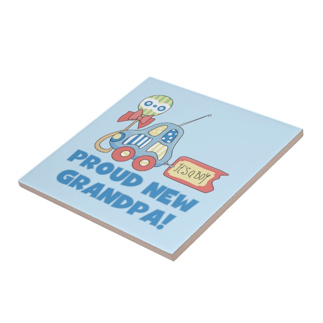 Carreau Fière nouvelle voiture grand-père C'est un cadeau  (Côté)
