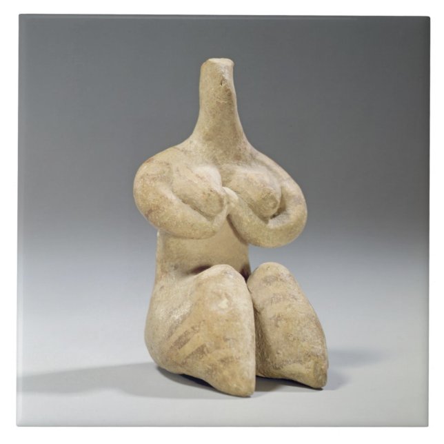 Carreau Figurine femelle dans le style de Halaf, c.4500 (Devant)