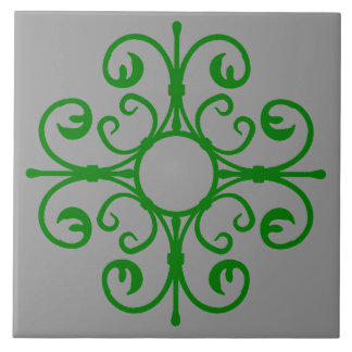 Carreau Fil de fer orange en Carrelage vert