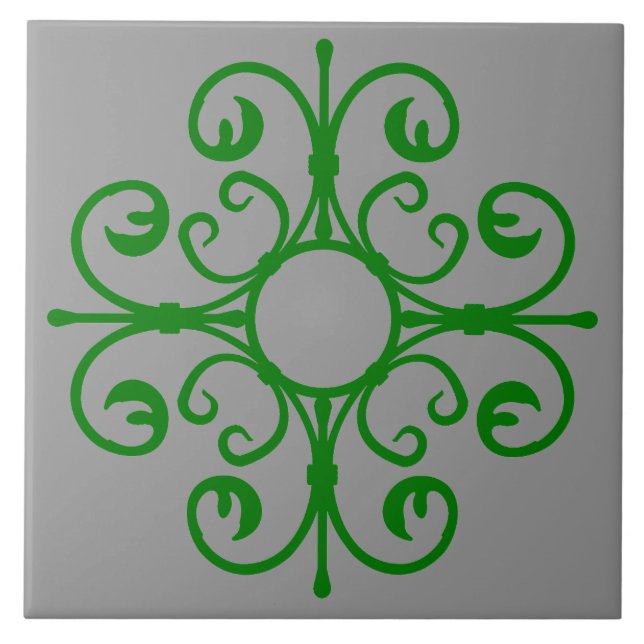 Carreau Fil de fer orange en Carrelage vert (Devant)