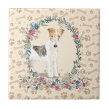 Fil Haired Fox Terrier Chien Empreinte de patte Fl