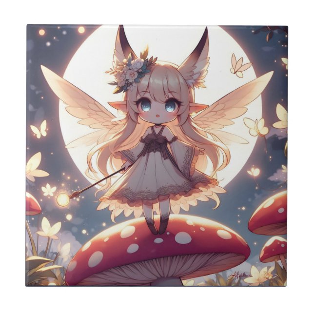 Carreau Fille Anime Pixie Hippie Lune Fée (Devant)