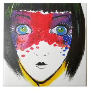 Carreau Fille aux yeux bleus Carrelage en céramique