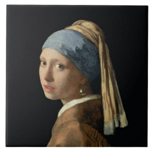 Carreau Fille avec une boucle d'oreille de perle, c.1665-6