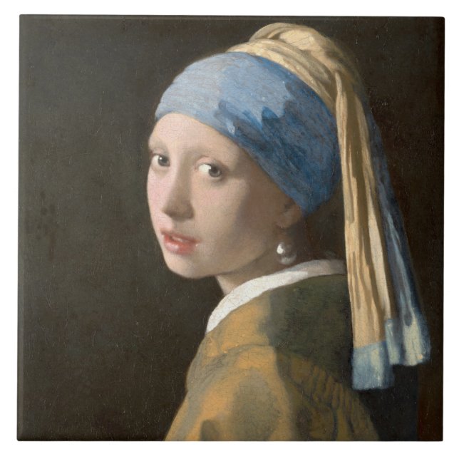 Carreau Fille avec une perle  (Devant)