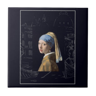 Carreau Fille avec une perle qui gagne l'art Vermeer