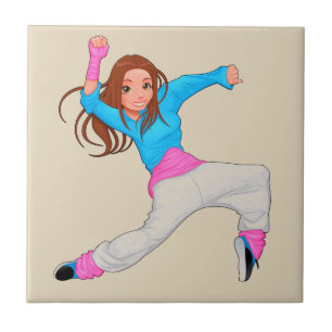 Carreau Fille mignonne de hip hop de danseur