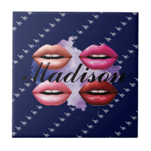 Carreau Fille Style Lips Beauté Personnalisée Personnalisé