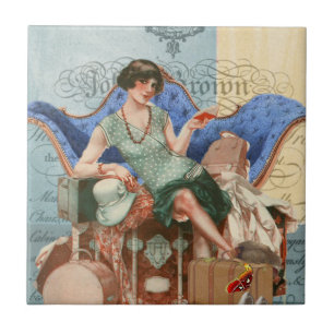 Carreau Fille vintage Flapper à Paris