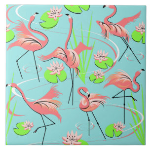 Carreau Flamant rose Fandango tuile répétée