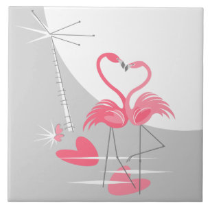 Carreau Flamant rose Love Grande Lune