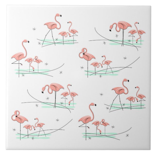 Carreau Flamant rose Ocean Multi tuile (Devant)