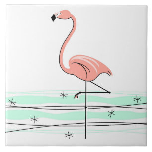 Carreau Flamant rose Ocean tuile inverse