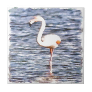 Carreau Flamant rose sauvage