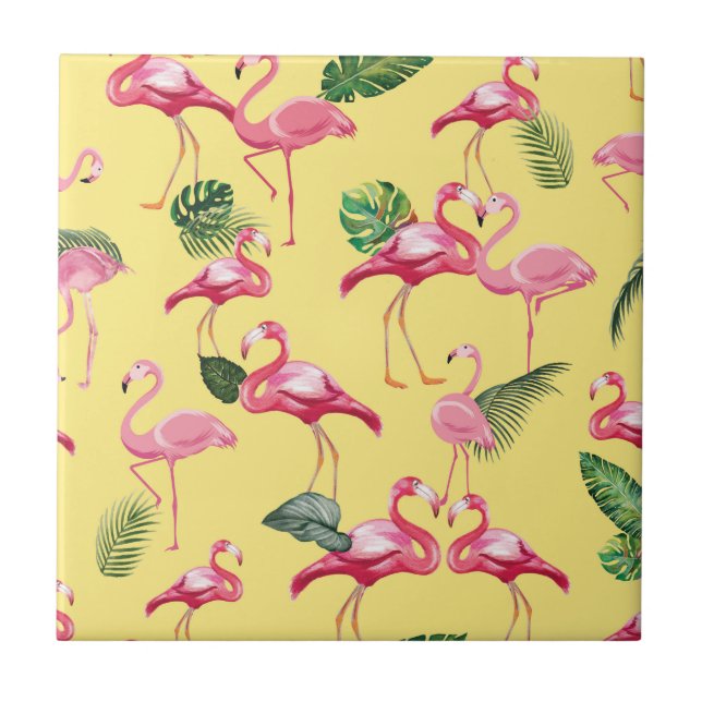 Carreau Flamants roses Love Motif 3 (Devant)