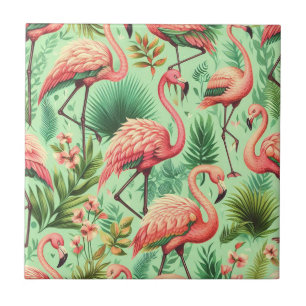 Carreau Flamants roses roses vintages