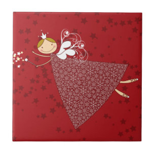 Carreau Flammes de neige Whimsical Noël Fairy Angel Vacanc