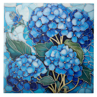 Carreau Fleur Blue Hydrangea