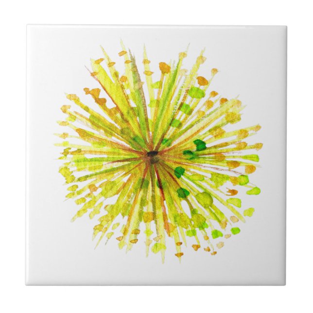 Carreau Fleur d'aquarelle fleur sauvage jaune (Devant)