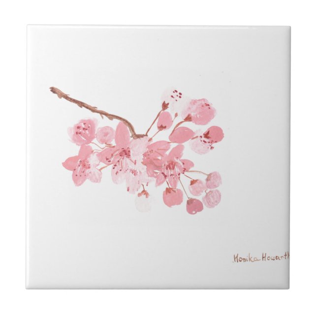 Carreau Fleur de cerisier Floral Rose Rustique Chic Pretty (Devant)