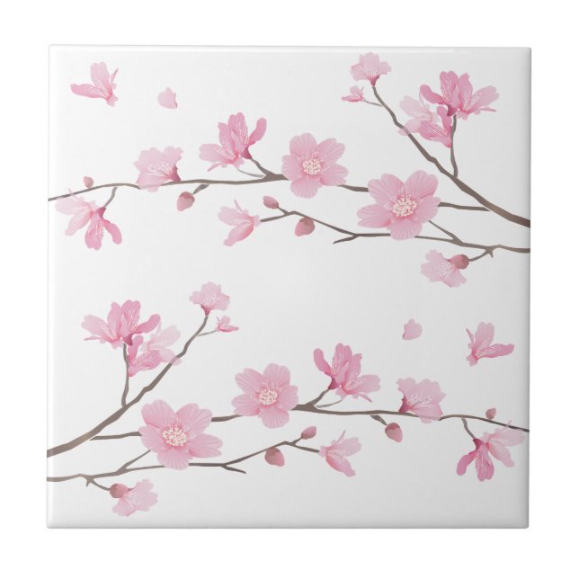 Carreau Fleur de cerisiers - Arrière - plan transparent (Devant)