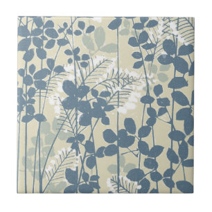 Carreau Fleur de feuille bleue asiatique japonaise