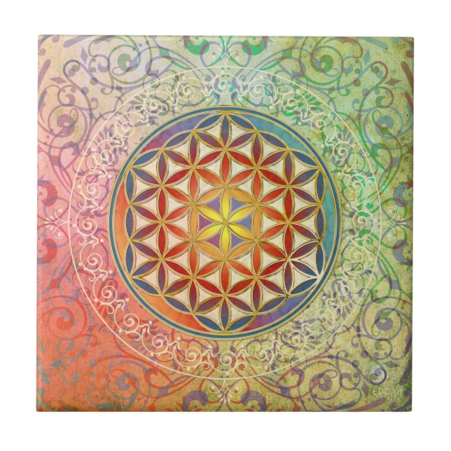 Carreau Fleur de la vie - Ornement I (Devant)