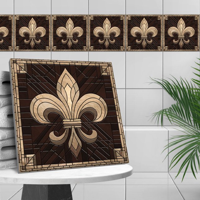 Carreau Fleur-de-lis - Art de la mosaïque de verre (Créateur téléchargé)