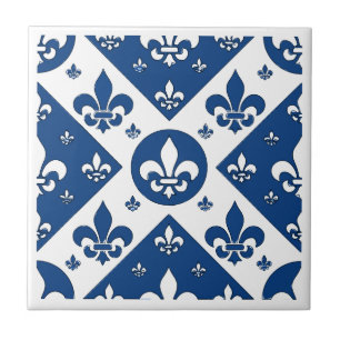 Carreau Fleur De Lis Bleu