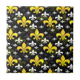 Carreau Fleur De Lis Jaune Surface Motif Design