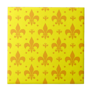 Carreau Fleur de lis Motif jaune