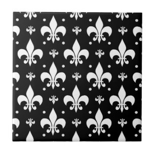 Carreau Fleur de lis noir design Motif