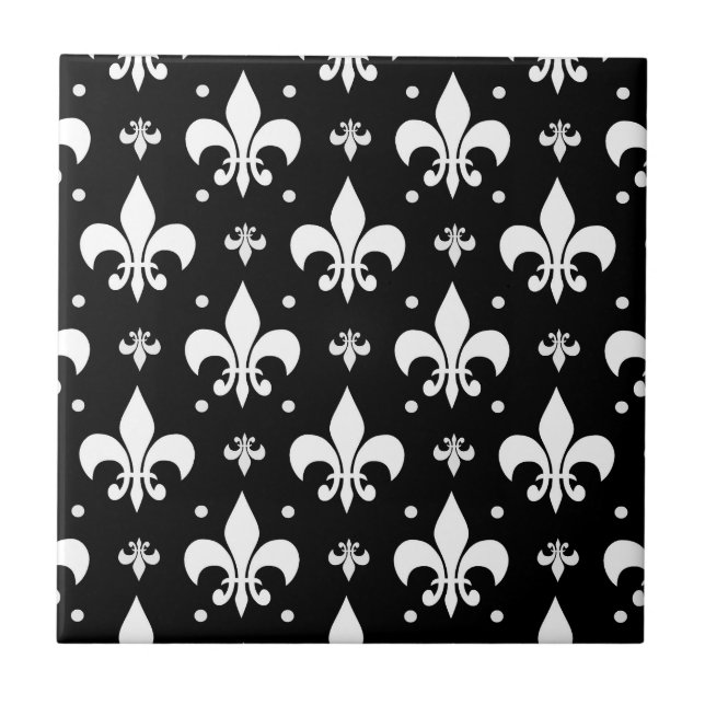Carreau Fleur de lis noir design Motif (Devant)