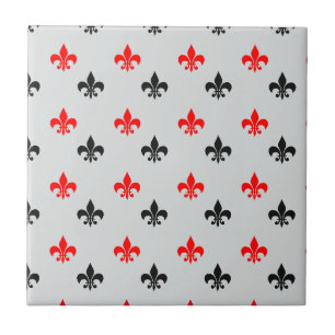 Carreau Fleur De Lis Rouge Et Noir