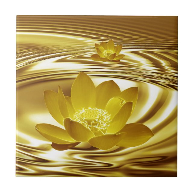 Carreau Fleur de lotus dorées (Devant)