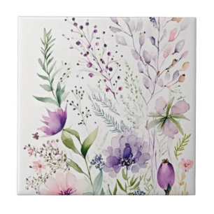 Carreau Fleur de loup d'aquarelle