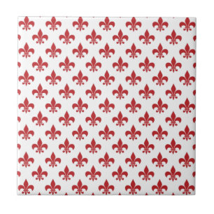 Carreau Fleur de lys rouge et blanc