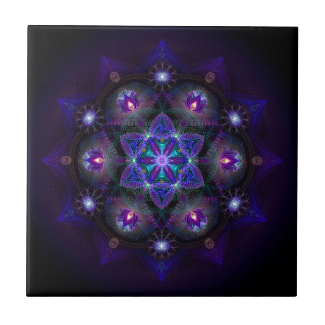 Carreau Fleur de mandala de la vie (Devant)