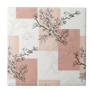 Carreau Fleur de Oiseau Vintage Rayure Toile (4)