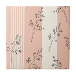 Carreau Fleur de oiseau vintage Toile Rayure (12)