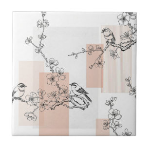 Carreau Fleur de Oiseau Vintage Toile Rayure (14)