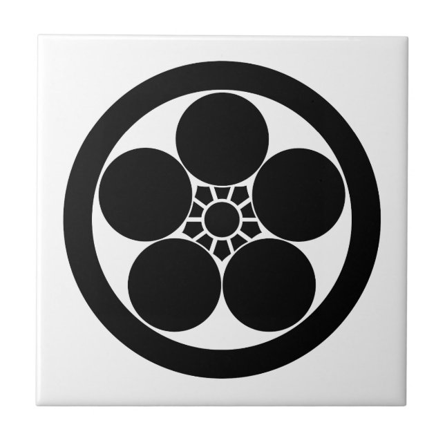 Carreau Fleur de prune de style Umebachi en cercle (Devant)