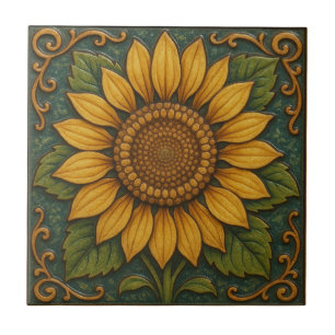 Carreau Fleur de tournesol