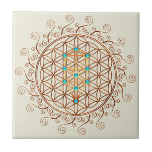 Carreau Fleur de vie, arbre de vie, Kabbalah, Sephiroth