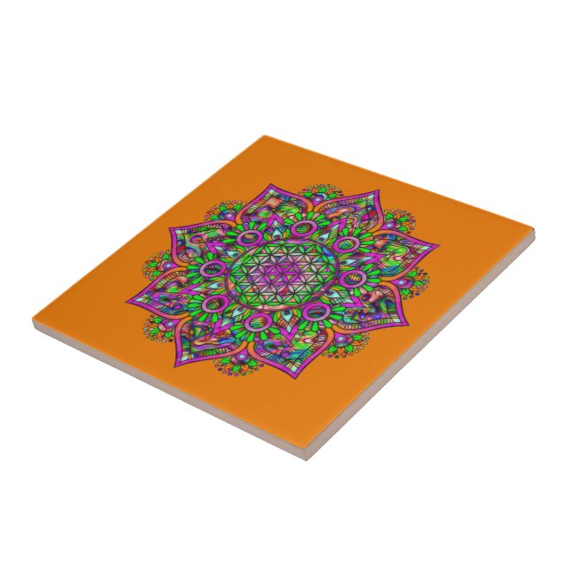Carreau Fleur De Vie - Indien Mandala 1 (Côté)
