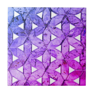 Carreau Fleur de vie rose bleu, géométrie effrayée